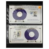 1923 & 1924 Silver Peace Dollars W/stamps By