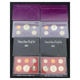 1981, 82, 84 & 85 Us Proof Sets