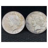 2-1923 Silver Peace Dollars, 1 Is 1923-s