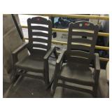 Pair Plastic Patio Rocker Armchairs Item 3
