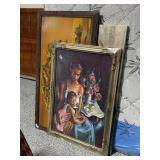 Asian Painting on Board and 2 Prints - Largest