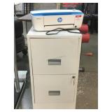 HP Deskjet 3755 w/metal file cabinet, 28in tall