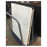 Folding white table, approx 30x72in