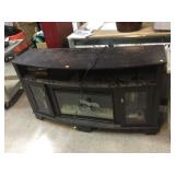 Brown cabinet w/electric fireplace 59in tall