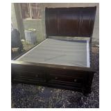 Queen Bed Frame with Drawers and Platform