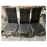 3 High Back Armless Chairs - some wear