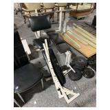 Free Weight Bench Set with Weights - 241 Pounds