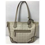 Coach Signature Poppy Gold/Taupe Metallic Patent