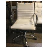 Rolling White and Chrome Office Chair
