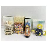 4 Direct Connection hinged trinket jewel boxes,