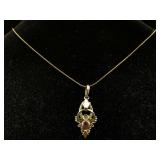 Sterling Silver Necklace W/pendant, Tw 5.7g,