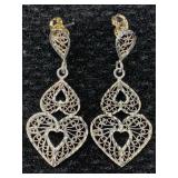 Sterling Silver Earrings, Tw 2.8g, Sz 1ï¿½in Tall