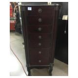 Wood Jewelry Armoire w/6 drawers, 40in tall