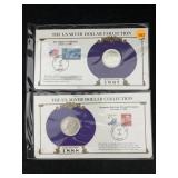 1887-o & 1888-o Silver Morgan Dollars W/stamps By