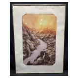Roy Purcell Signed LE Etching. ï¿½Black Canyon Of