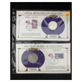 1889-o & 1890-o Silver Morgan Dollars W/stamps By
