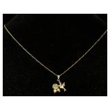 Sterling Silver Necklace W/hummingbird Pendant,