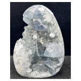 Blue Celestite Crystal Geode Egg 5.5x4.5x2.5