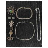 Sterling Silver Jewelry Incl. Bracelets, Pendant &