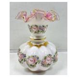Vtg Fenton Charleton Melon Vase 8in. H