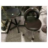 Pair Small Rolling Stool Chairs
