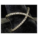 14k White Gold X Ring, Tw 3.2g, Sz 8