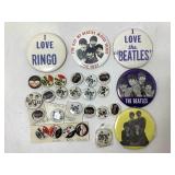 Vtg Beatles Pinbacks. Asstd Sizes