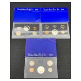 1968, 1969 & 1979 Blue Box Us Proof Sets