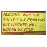 Solid wood Satirical sign, approx 31x71in, made
