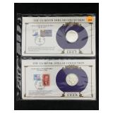 1927-d & 1928-s Silver Peace Dollars W/stamps By