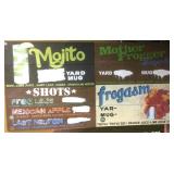 Seï¿½or Frogs drink menu sign, approx 70x39in, made