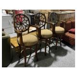 3 Wood Swivel Barstool Chairs