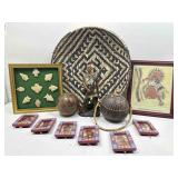 Hopi Woven Wicker Sifter Basket, Mounted
