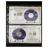 1893-cc & 1894-o Silver Morgan Dollars W/stamps By