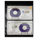 1895-o & 1896-o Silver Morgan Dollars W/stamps By
