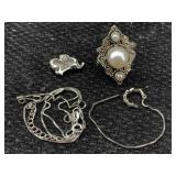 Sterling Silver Jewelry Incl, Earring, Ring & More