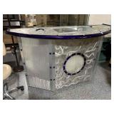 6ft Wide Light Up Custom Bar - Brushed Steel -