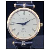 Gucci Quartz Watch, 4 Jewels, Blue, Red Colored,