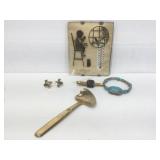 Promotional thermometer with curved glass cover