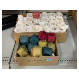 Wicker Like Gift Boxes New, and Glass Set.