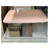 Vintage Table with Metal Folding Legs and Shoe