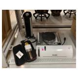 Hot Plate, Wireless Microphone with Case, Fan,