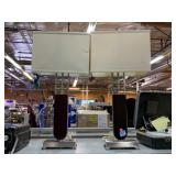Set of Wood and Metal Decor Lamps with Shades.