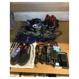 Assorted shoes, hooks, electronics and more