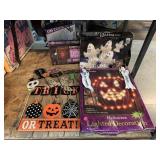 Light up holiday decor and signs.