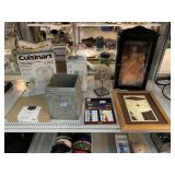 Stone planter, cuisinart ice cream maker,