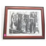 Jack J Wells PRCAA LE Signed Rodeo Print. Pencil