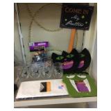 Halloween decor. Glassware, frames and more