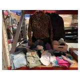 3 jackets, 2 leather tote bags, assorted denim