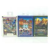 Asstd playing cards, Rte 66, Zion Natl Pk & LV